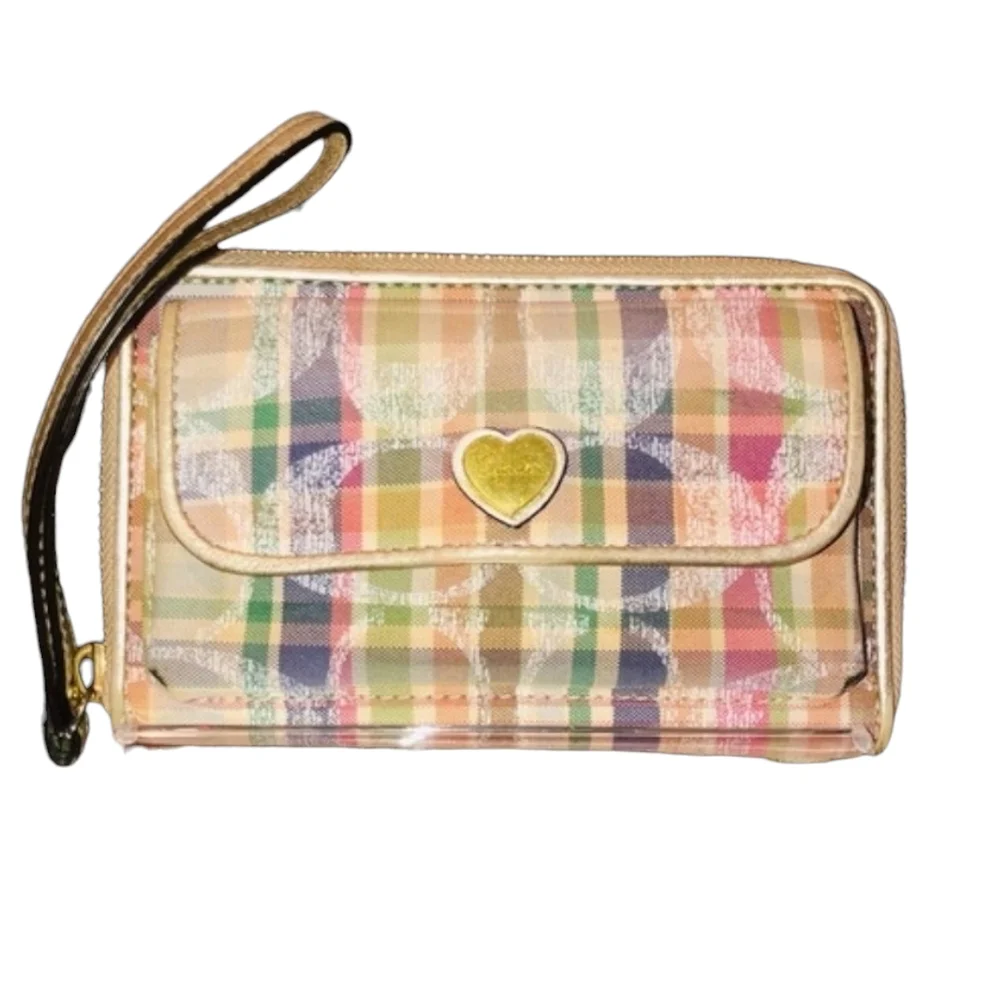 Coach Poppy Glam Madras Plaid Wristlet. Vintage Y2k - Picture 1 of 6